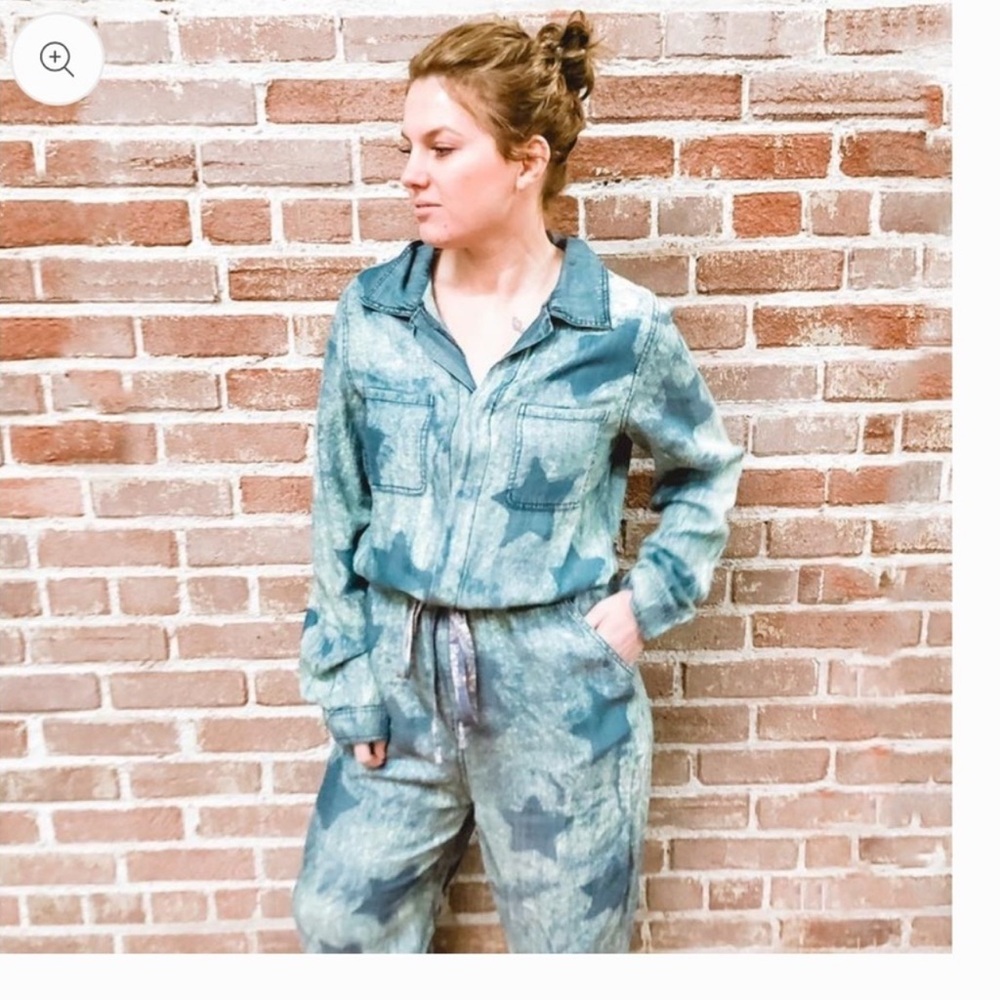 Jaded Gypsy Blue Star Patterned Jumpsuit